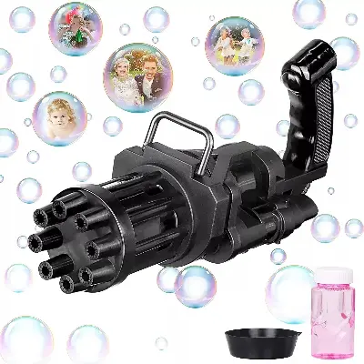 Picture of Bubble Blaster 8-Hole Automatic Bubble Blower Electric Bubble Maker Machine Toy for Toddler Kids Boys Girls