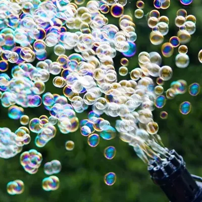 Picture of Bubble Blaster 8-Hole Automatic Bubble Blower Electric Bubble Maker Machine Toy for Toddler Kids Boys Girls