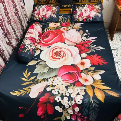 Picture of China Premium 3D Design Bed Sheet(red)