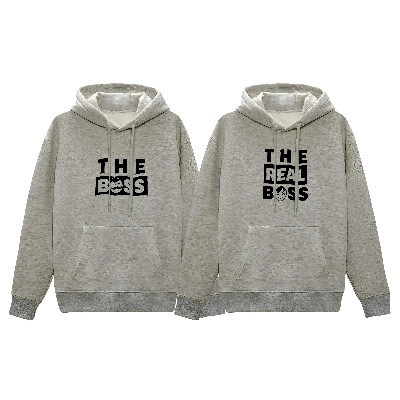 Picture of Comfortable Winter (The Real Boss 2-Gray) Couple Hoodie