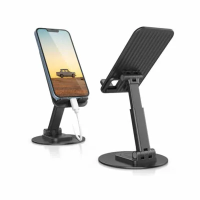 Picture of DOLPHY Adjustable & Foldable Phone/Tablet Holder | 360 Degree Metal Mobile Stand for Bed, Office Table, Desk & Home, PC, Smartphone & Tablets