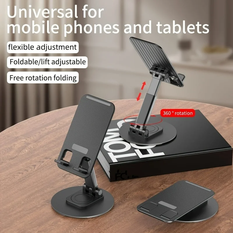 Picture of DOLPHY Adjustable & Foldable Phone/Tablet Holder | 360 Degree Metal Mobile Stand for Bed, Office Table, Desk & Home, PC, Smartphone & Tablets