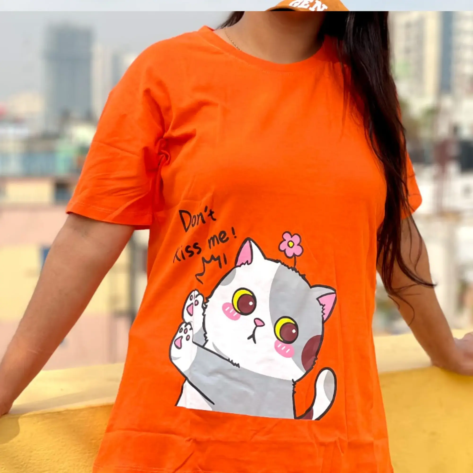 Picture of DTF Printed ladies T shirt | Half Sleeve Plain | Regular Fit Ladies T Shirt for Women & Girls |