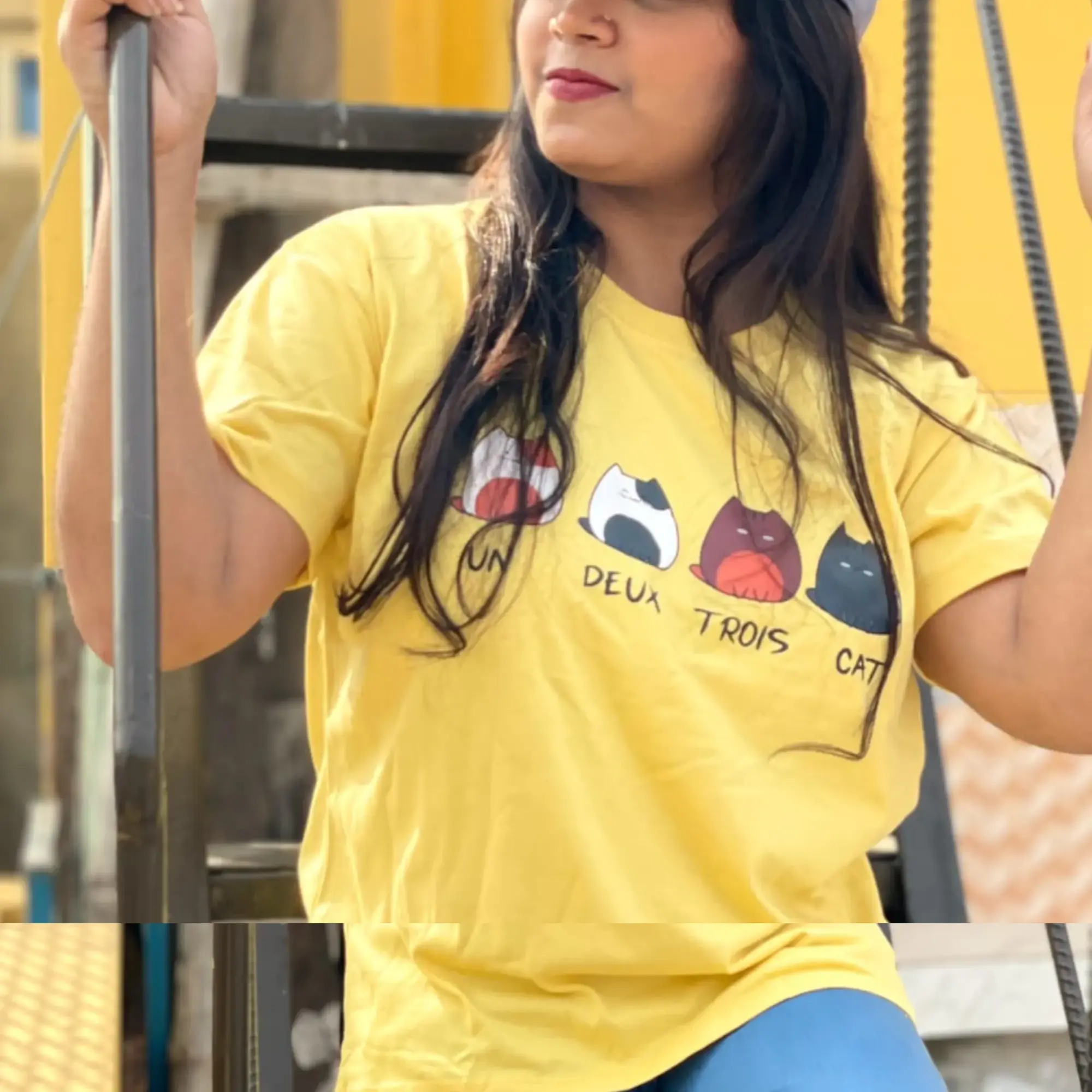 Picture of DTF Printed ladies T shirt | Half Sleeve Plain | Regular Fit Ladies T Shirt for Women & Girls |