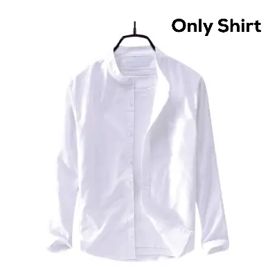 Picture of Men's Solid Colour Ban color Shirt  (white)