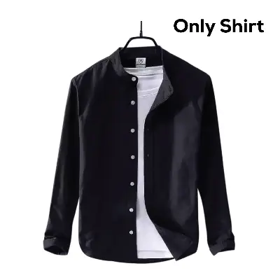 Picture of Men's Solid Colour Ban color Shirt  (Black)
