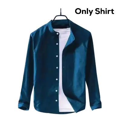 Picture of Men's Solid Colour Ban color Shirt (petrol)
