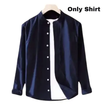 Picture of Men's Solid Colour Ban color Shirt (Navy)