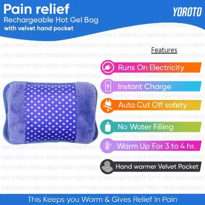 Picture of Electric Hot Water Bag Pain Remover - Multicolour - Hot Water Bag