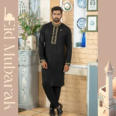 Picture of Premium Quality Panjabi Pajama Set (Black)