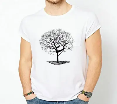 Picture of Stylish Half Sleeve Jersey Fabrics T-Shirt For Men