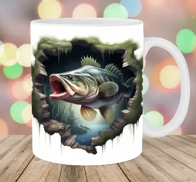 Picture of 3D Fish In Water Design Mug