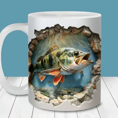 Picture of 3D Fish In Water Design Mug