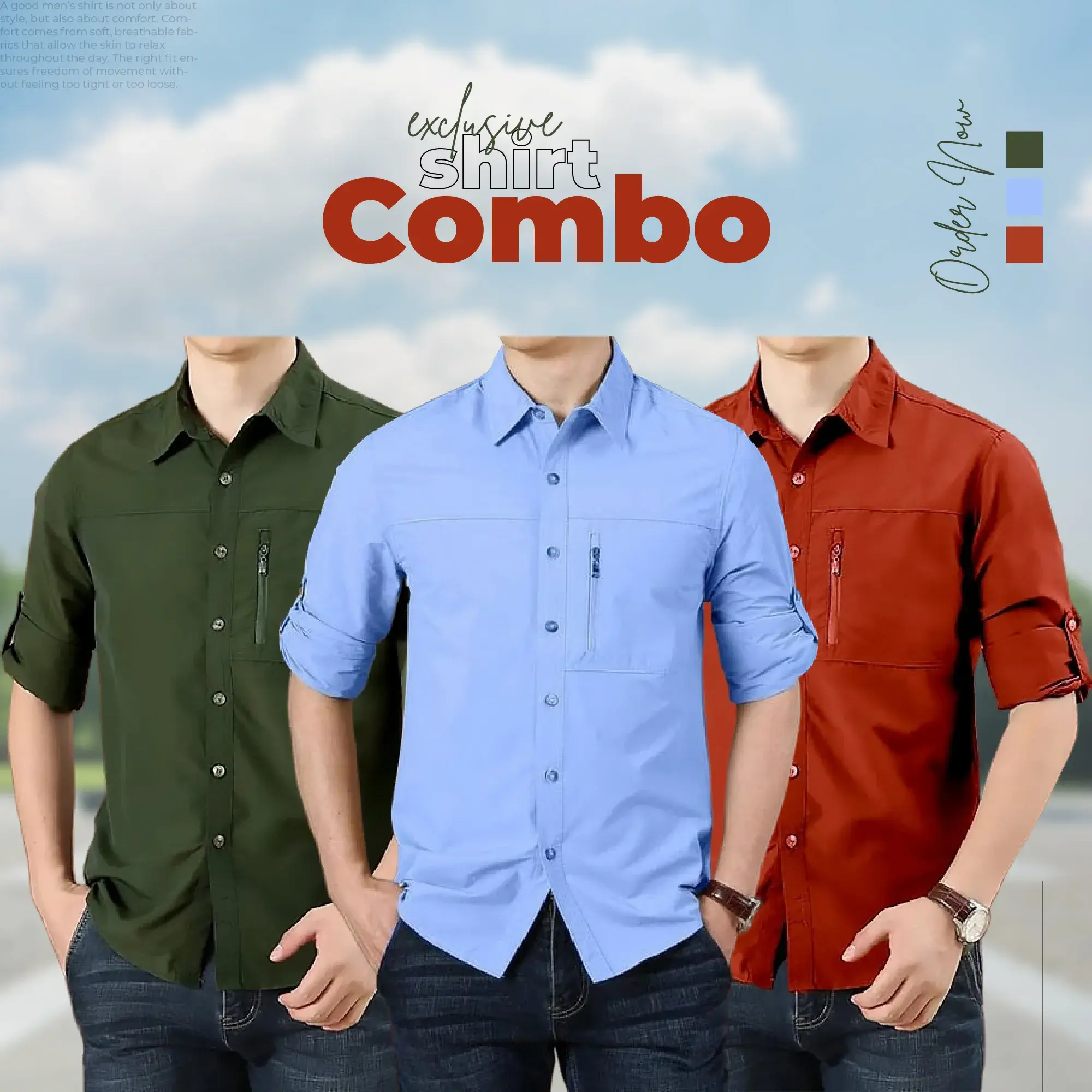 Picture of Exclusive 3-Piece Stylish Shirt Combo Pack