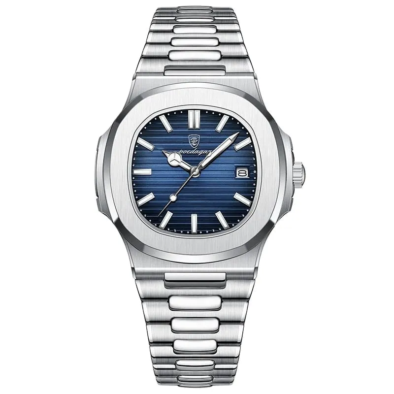 Picture of Poedagar 613 Luxury Stainless Steel Strap Watch (Blue Dial)