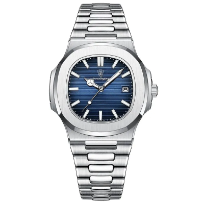 Picture of Poedagar 613 Luxury Stainless Steel Strap Watch (Blue Dial)