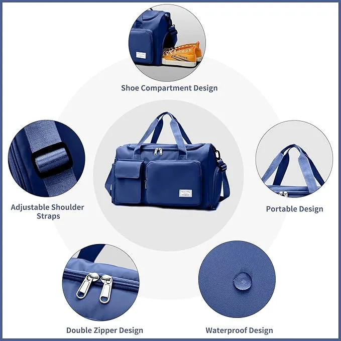 Picture of Fashionable Large Capacity Travel & Gym Bag - Blue