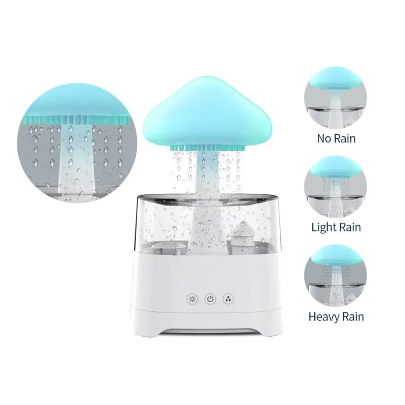 Picture of 5 IN 1 Bluetooth Speaker Rain Cloud Humidifier, switchable 7 colors, 450ml capacity super quiet, intelligent anti-dry function