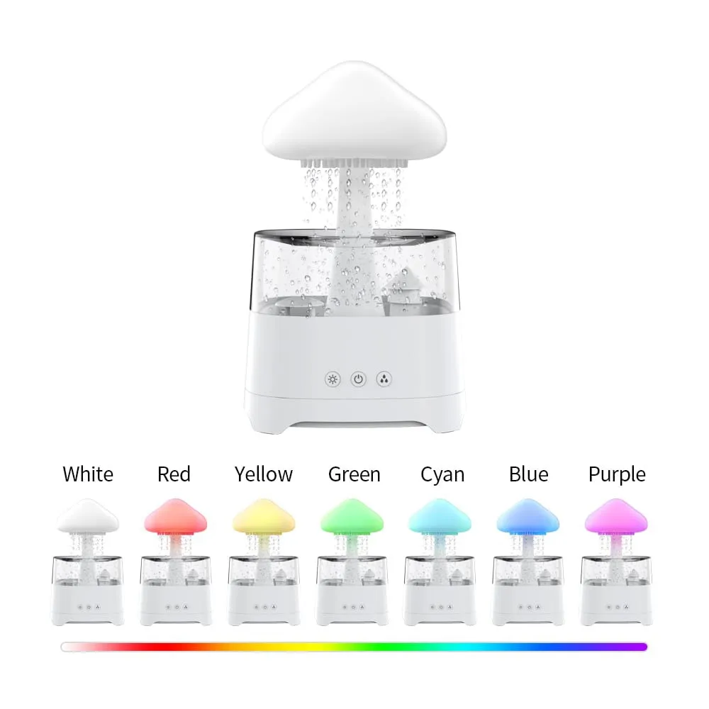 Picture of 5 IN 1 Bluetooth Speaker Rain Cloud Humidifier, switchable 7 colors, 450ml capacity super quiet, intelligent anti-dry function