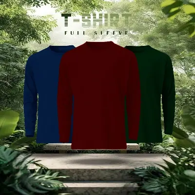 Picture of 3 pcs Full Sleeve Solid T-Shirt Combo