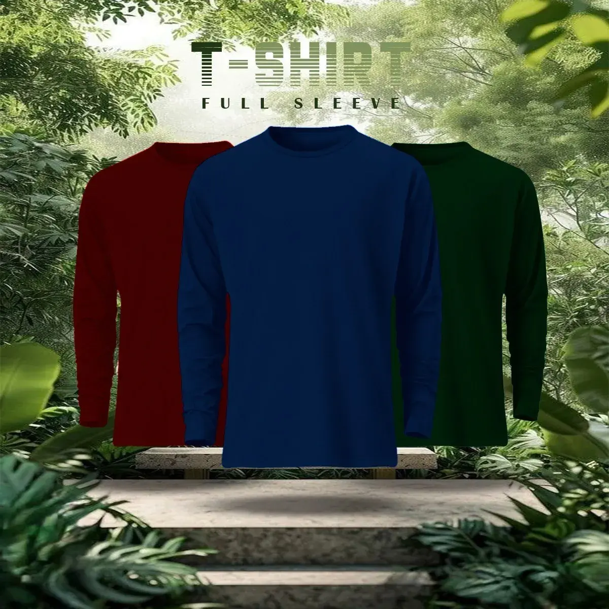 Picture of 3 pcs Full Sleeve Solid T-Shirt Combo