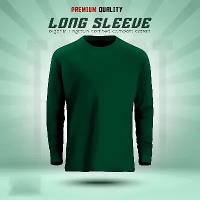 Picture of Men's Full Sleeve Solid T-Shirt- Green
