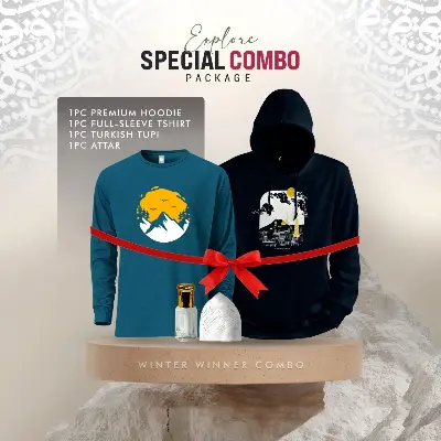 Picture of ১টি প্রিমিয়াম হুডি, ১টি প্রিমিয়াম ফুলহাতা টি'শার্ট, ১টি আতর (কম্বো প্যাক)