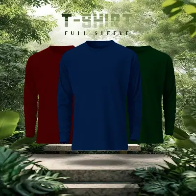 Picture of 3 pcs Full Sleeve Solid T-Shirt Combo