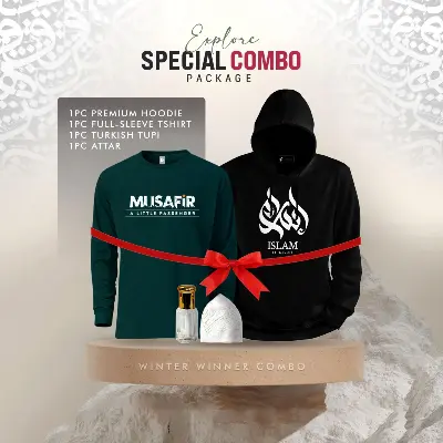 Picture of ১টি প্রিমিয়াম হুডি, ১টি প্রিমিয়াম ফুলহাতা টি'শার্ট, ১টি আতর (কম্বো প্যাক)