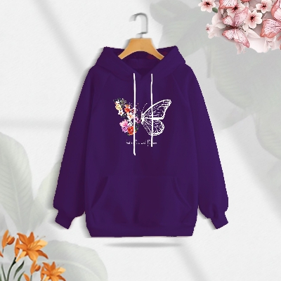 Picture of Premium Comfortable (Butterflies & Flowers) Ladies winter hoodie