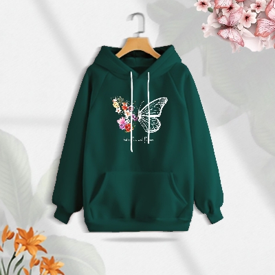 Picture of Premium Comfortable (Butterflies & Flowers) Ladies winter hoodie