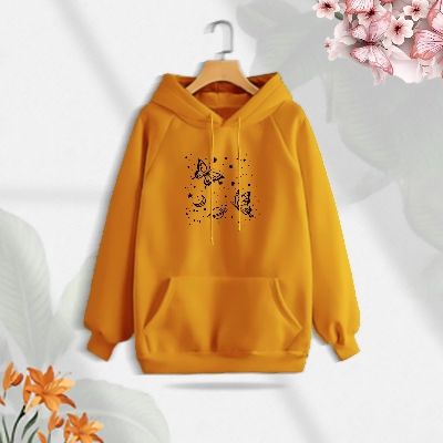 Picture of Premium Comfortable (Butterflies Glove) Ladies winter hoodie