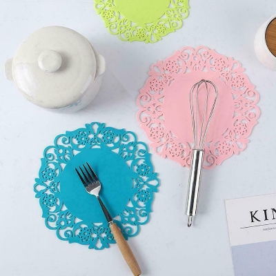 Picture of Imported 2 Pcs Silicone Dining Table Mats, Coffee Mug Placemats Coaster Mats