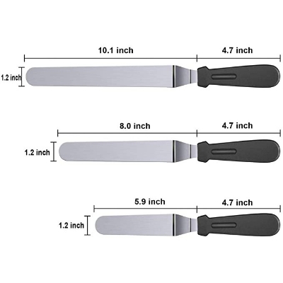 Picture of Kitchen Knife 3Pcs set Cake Spatula Palette Knife Cakes Icing Pastry Tools Multicolor