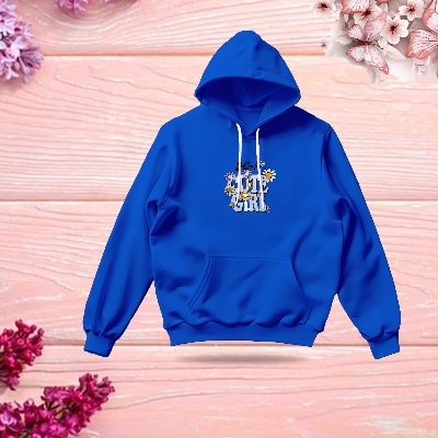 Picture of Premium Comfortable Stylish (Cute Girl-Blue) Ladies winter hoodie