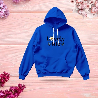 Picture of Premium Comfortable Stylish (Lovely Life-blue) Ladies winter hoodie