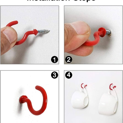 Picture of Cup Hook Multi Colored Wall Hanger 12 Pcs - Wall Hook