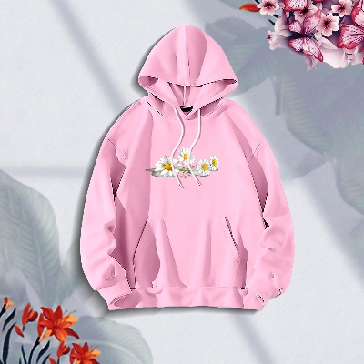 Picture of Premium Comfortable (Sunflower-Pink) Ladies winter hoodie
