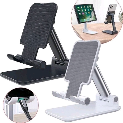 Picture of T1 Universal Ergonomic Collapsible Adjustable Desktop Tablet Mobile Phone Holder