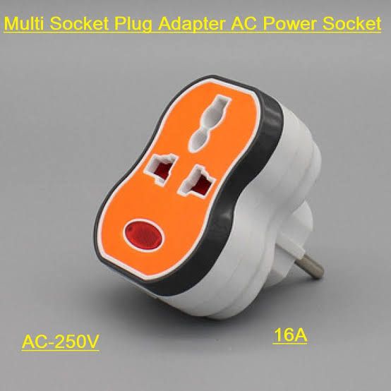 Picture of 3 Pin  Orange Multi Socket converter