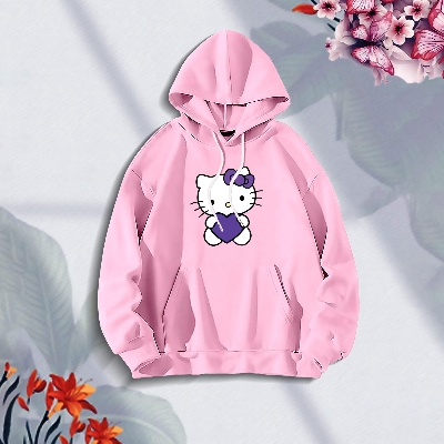 Picture of Premium Comfortable (Cutipy Cat-Pink) Ladies winter hoodie
