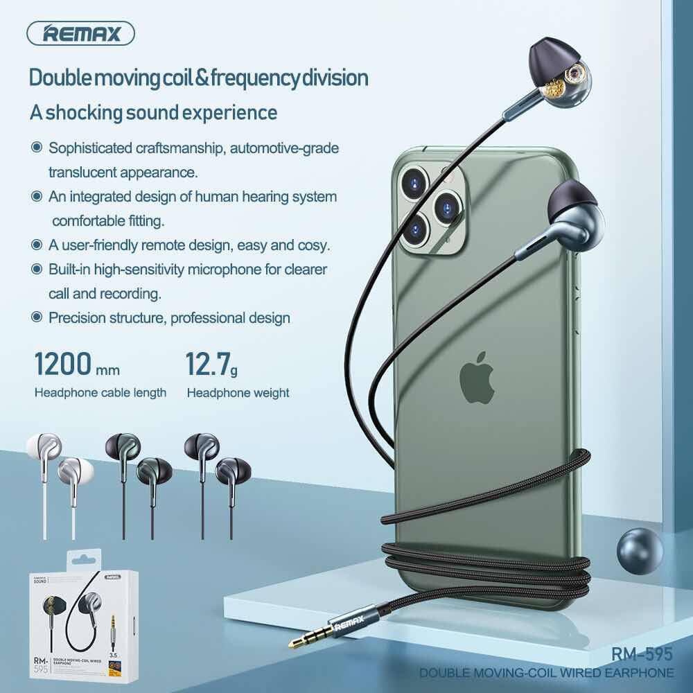 Picture of REMAX RM-595  WIRED EARPHONE FOR SUPER BASS SOUND Black