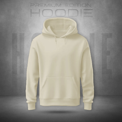 Picture of Stylish Premium Quality Solid Color Hoodie Off White