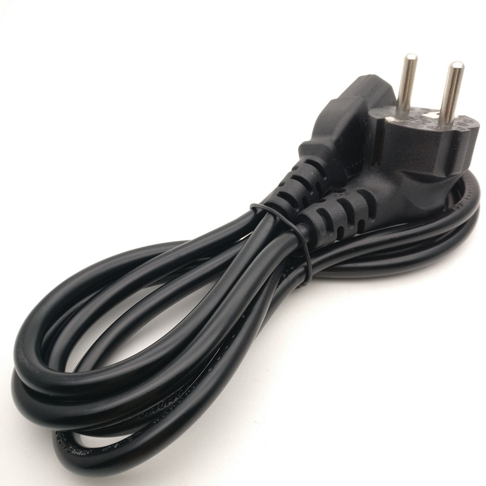 Picture of 1.5 Meter 2 Pin Plug Ac Power Cord for Laptops, Computers, Rice Cooker, Heavy Duty Home Appliance Power Cable cord EU Standard Black