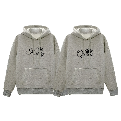 Picture of Comfortable Winter (King & Queen-Gray) Couple Hoodie