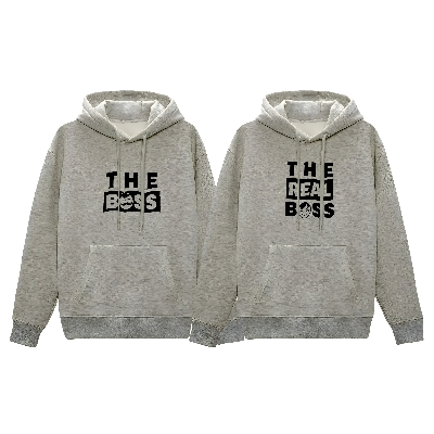 Picture of Comfortable Winter (The Real Boss 2-Gray) Couple Hoodie