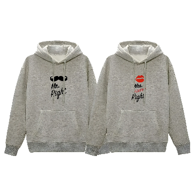 Picture of Comfortable Winter (Mrs. Always Right-Gray) Couple Hoodie