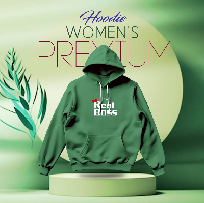 Picture of Premium Comfortable (The Real Boss2-Green) Ladies winter hoodie