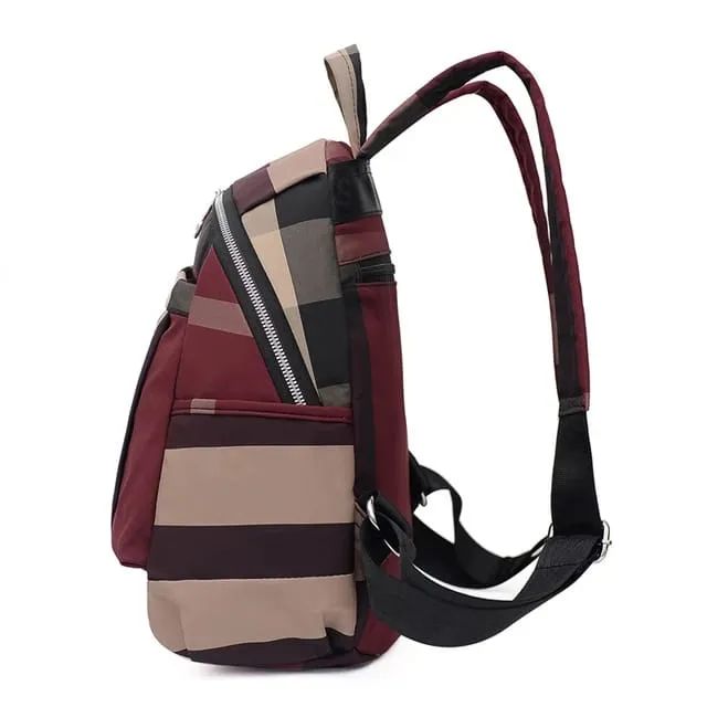 Picture of Nylon Backpack Durable Waterproof Casual Shoulder Bag (Wine Red)