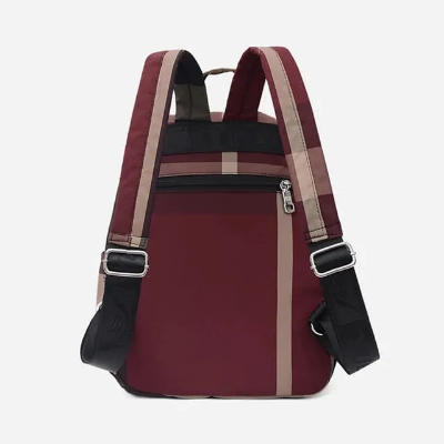 Picture of Nylon Backpack Durable Waterproof Casual Shoulder Bag (Wine Red)
